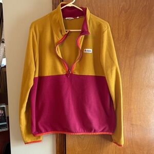 Cotopaxi Two-Tone Fleece in Mustard and Burgundy